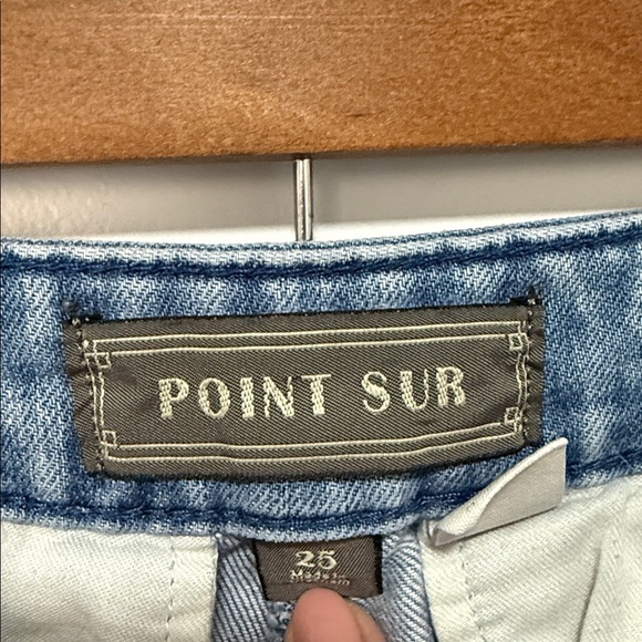 Point Sur J. Crew Women’s Wide Leg Crop Light Blue Denim Jeans size 25 - Picture 3 of 8